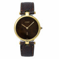 Cartier Must De Vintage Unisex Quartz Watch Gold Plated 925 Rare Wood Dial 30MM