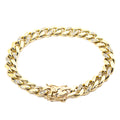 14K Yellow Gold Chain Bracelet with 40 Diamonds 6.75 Grams 9 Inches