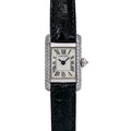 Cartier Tank Quartz 1370 1 Factory Diamond 18K White Gold Ladies Watch 16mm