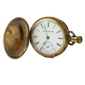 Elgin Natl 198123 2128957 Vintage Gold Plated Pocket Watch White Dial 54mm AS-IS