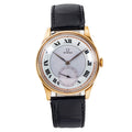 Omega Vintage 18k Rose Gold Manual Winding Grey Dial Unisex 37mm Watch
