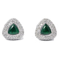 Cufflinks 7 Carat Natural Diamond 3.50ct Emerald Gold Pave Setting 16.1grams