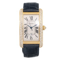 Cartier Tank Americaine 1740 WB702051 Gold Factory Diamonds Automatic Watch 26mm