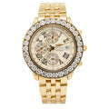 Breitling Crosswind K13355 5c7.6t Diamond Bezel 18k Yellow Cream Dial Watch 46mm