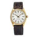 Rolex Oyster Perpetual 6567 VINTAGE 1950s 18k Yellow Roman White Dial Watch 34mm
