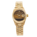 Rolex Datejust 6917 18k Yellow Gold President Tiger Eye Dial Ladies Watch 26mm