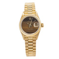 Rolex Datejust 69178 18k Yellow Gold President Tiger Eye Dial Ladies Watch 26mm
