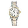 Rolex Datejust 1603 18k Two Tone Buckley White Dial Automatic Men's Watch 36mm