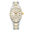 Rolex Date 1501 14k YG Two Tone Silver Dial Auto Unisex Watch 34mm