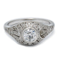 Platinum Antique Engagement Ring 0.55 Ct European Cut E Color VVS1 4.8grams