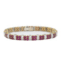 18kt Yellow Gold 25 Grams 8 carat Total Natural Diamond & Ruby Tennis Bracelet