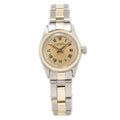Rolex Oyster Perpetual 6411 18k YG Two Tone Auto Champagne Dial Ladies 25mm