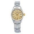Rolex Oyster Perpetual Date 6516 Two-Tone Auto Champagne Lady Watch 25mm