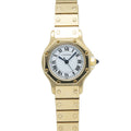 Cartier Santos Octagon 0906 Yellow Gold Automatic White dial ladies watch 25mm