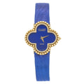 Van Cleef & Arpels Alhambra 18K Yellow Gold Lapis Lazuli Dial Quartz Ladies 26mm