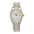 Rolex Datejust 16003 18K Yellow Gold Two Tone Jubilee White Matt Dial Men's 36mm