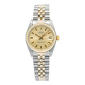 Rolex Datejust 6827 18k YG TwoTone Jubilee Champagne Dial Auto Ladies Watch 31mm