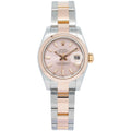 Rolex DateJust 179161 Oyster Two Tone Rose Gold Pink Dial Auto Ladies Watch 26mm