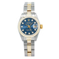 Rolex DateJust 69163 Two Tone Oyster Blue Diamond Dial Auto Ladies Watch 26mm