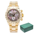 Rolex Daytona 116528 2009 Box&Paper 18K Yellow Gold Tahitian MOP Dial Watch 40mm