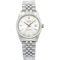 Rolex DateJust 1601 Stainless 18k Fluted Bez Jubilee Silver Dial Auto Watch 36mm