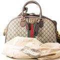 Gucci Savoy Medium Bowling Bag Beige GG Canvas w/ Box and Paper Unisex