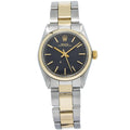 Rolex Oyster Perpetual 6748 18k YG Two Tone Black Dial Auto Womens Watch 31mm