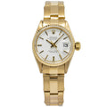 Rolex Date 6517 18K Yellow Gold Oyster White Dial Auto Ladies Watch 25mm