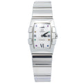 Omega Constellation Quadrella 1584.79 SS MOP Dial Quartz Ladies Watch 20mm