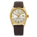 Rolex Datejust 1601 Wide-Boy 18K Yellow Gold Silver Index Dial Auto Watch 36mm