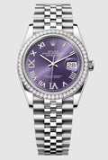 Rolex Datejust 126284RBR 2024 NEW Complete Jubilee Aubergine Dial Watch 36mm