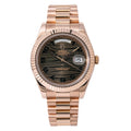 Rolex Day Date II 218235 2009 B/P 18k Rose Gold Chocolate Wave Dial Watch 41mm