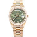 Rolex Day-Date 228235 NEW Stickers2019 Card 18k Rose Olive Green Dial Watch 40mm