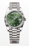 Rolex Day-Date 228239 NEW 2023 B/P 18k WhiteGold Olive Green Dial Men Watch 40mm