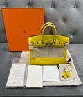 Hermes NEW Birkin 25 Matte Alligator Mimosa Ladies Bag
