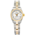 Rolex DateJust 69173 Oyster 18K Two Tone Yellow Gold White Dial Auto Ladies 26mm