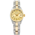 Rolex Date 6916 w/1980 Paper 14K Two Tone Oyster Champagne Dial Auto Ladies 26mm