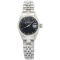 Rolex Date 6517 Stainless Steel Jubilee Black Dial Automatic Ladies Watch 26mm