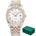 Rolex DateJust 116231 Jubilee 2011 B&P 18K Rose Gold White Dial Auto Unisex 36mm