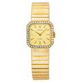 Rolex Orchid 385 Vintage 18K YG Diamond Bezel Gold Dial Quartz Lady Watch 20mm