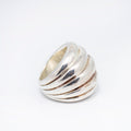 925 Sterling Silver Vintage Italy Ribbed Design Ring Size 6 Width 7.68mm
