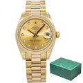 Rolex DateJust 178278 President 2018 B&P 18K YG Champagne Diamond Dial Auto 31mm