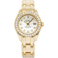 Rolex DateJust 69298 Pearlmaster 18K Factory Diamond Bezel MOP Dial Ladies 29mm