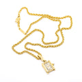 Cartier Charm Tank 18K Yellow Gold Ladies Pendant Chain 16 gram 16inches