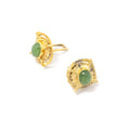 Cufflinks Elegant Enamel Jade 14K Yellow Gold 10Grams