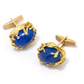 Cufflinks 14K Yellow Gold Lapis Lazuli Unique Approx 15ct each 25.3 Grams