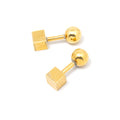Cufflinks Two Way 14K Yellow Gold Ball and Square 7Grams