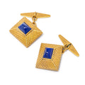 18K Gold Cufflink with Lapis Lazuli 10.7Grams 2x6Ct Lapis
