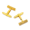 Cufflinks 14K Yellow Gold Stylish Vintage Wave Cylinder 8.3 Grams