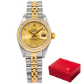 Rolex DateJust 79173 2004 W/B&P 18K Two Tone Champagne Diamond Dial Ladies 26mm